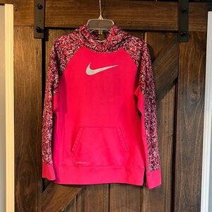 Nike Bright Pink Hoodie with Black and White Accents